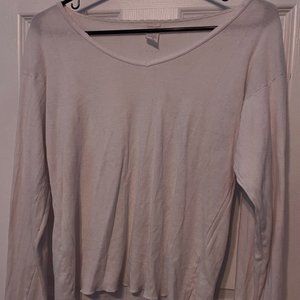 The Vermont Country Store Womens V-neck Ribbed Knit Long Sleeve